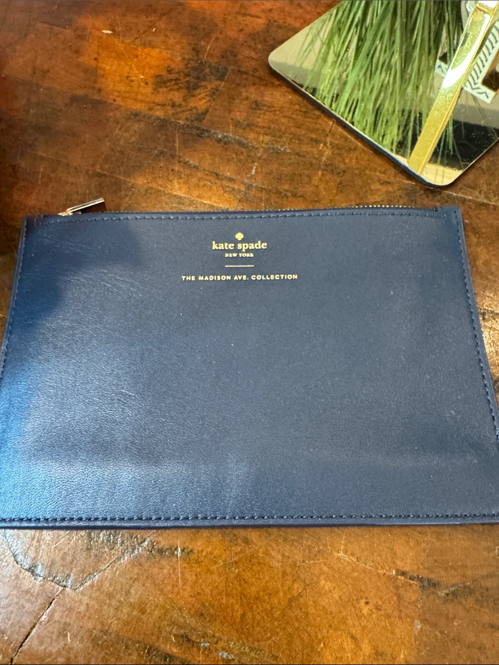 kate spade Madison Ave Collection Navy Tote w/Floral Appliqués - Picture 6 of 15